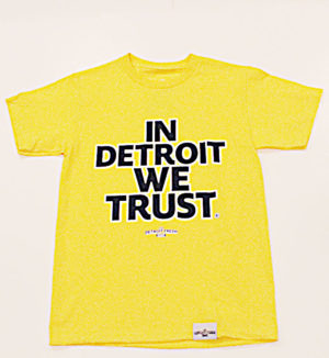 Yellow, Blue & White "In Detroit We Trust" Apparel